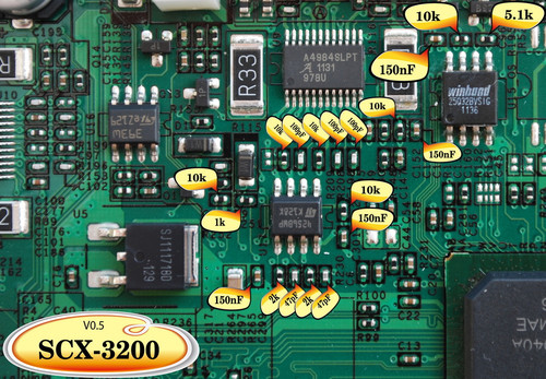 Фото: Фрагментов платы Samsung SCX-3200 JС92-02317G